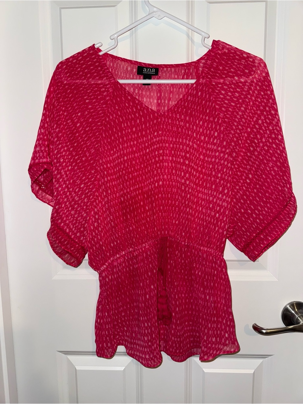 Anna Hot Pink V-Neck Short Sleeve Tunic
